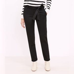Black LOFT tie-belt work pant